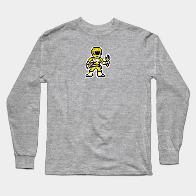 Yellow Ranger Pixel Long Sleeve T-Shirt by Javier Casillas